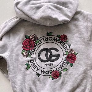 Grey Floral Obey Hoodie